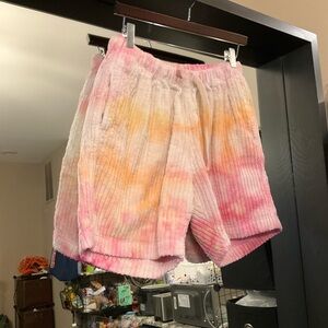 (Lara) B1G1 Cozy Pink and Orange Tie-Dye Women Shorts Los Angeles Camp High